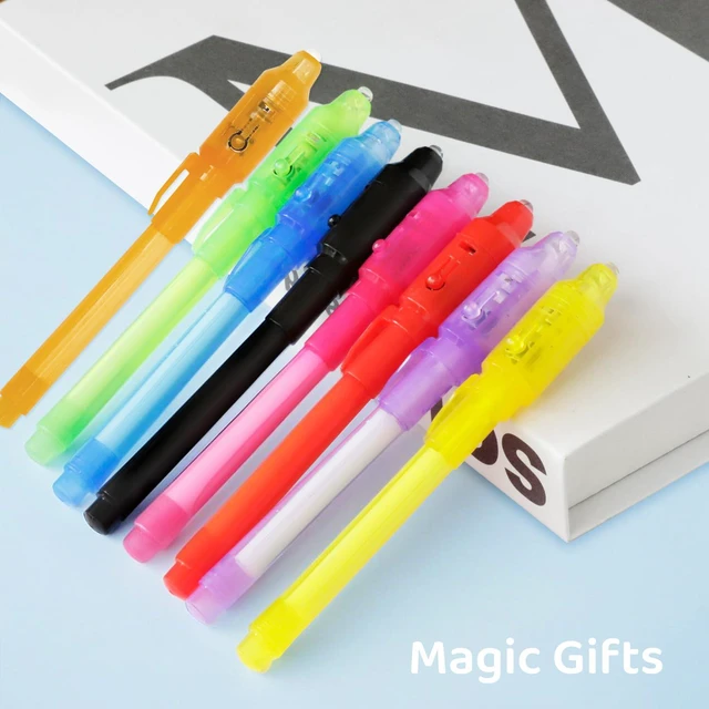 Alt view image 4 of 7 - 32 Pack Invisible Ink Pens with UV Light, 8 Colors Glow Secret Message Writing Detective Party Favors, Birthday Christmas Halloween Goodie Bag Stuffers Classroom Prizes School Supplies