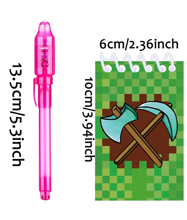 Alt view image 2 of 6 - 24 Pcs Pixel Theme party favors |12 invisible ink pen and 12 mini Notepads| Pixel Theme party Goodie Bag Stuffers, Classroom Prizes, party supplies