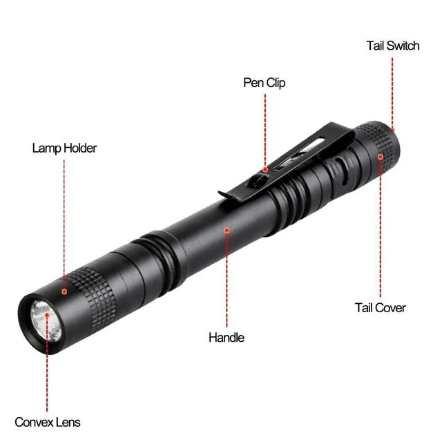 Alt view image 3 of 7 - Pen Flashlight, 2 PCS Led Pen Light Flashlights with Clip | Mini Pocket Flashlight, IPX7 Waterproof Small Penlight, Inspection Flash light for Nighttime Activities, Emergency lighting