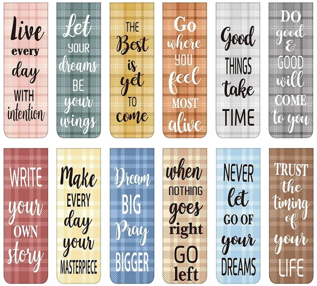 Main image of 60 Pieces Inspirational Magnetic Bookmarks Motivational Bookmarks