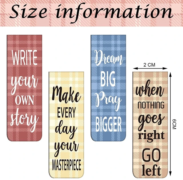 Alt view image 2 of 7 - 60 Pieces Inspirational Magnetic Bookmarks Motivational Bookmarks
