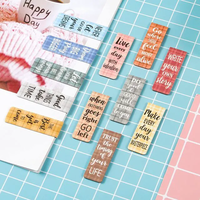 Alt view image 5 of 7 - 60 Pieces Inspirational Magnetic Bookmarks Motivational Bookmarks