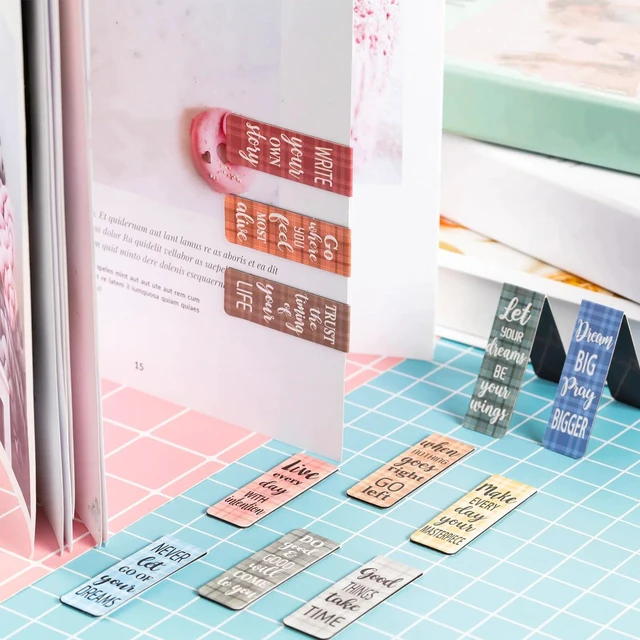 Alt view image 6 of 7 - 60 Pieces Inspirational Magnetic Bookmarks Motivational Bookmarks