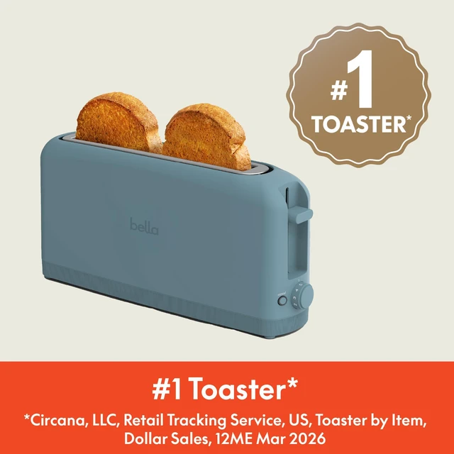 Alt view image 2 of 7 - Fits-Anywhere 2-Slice Slim Toaster, Long Slot & Extra Wide, Surf