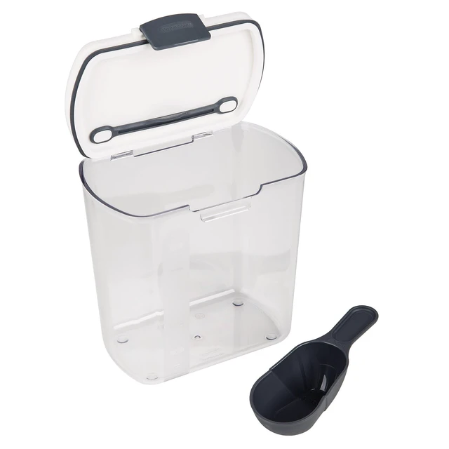 Alt view image 6 of 6 - 2.5-Quart Grain Storage Container with Hinged Lid, Clear BPA-Free, Airtight Seal, 5.5 x 7.65 x 7.25"