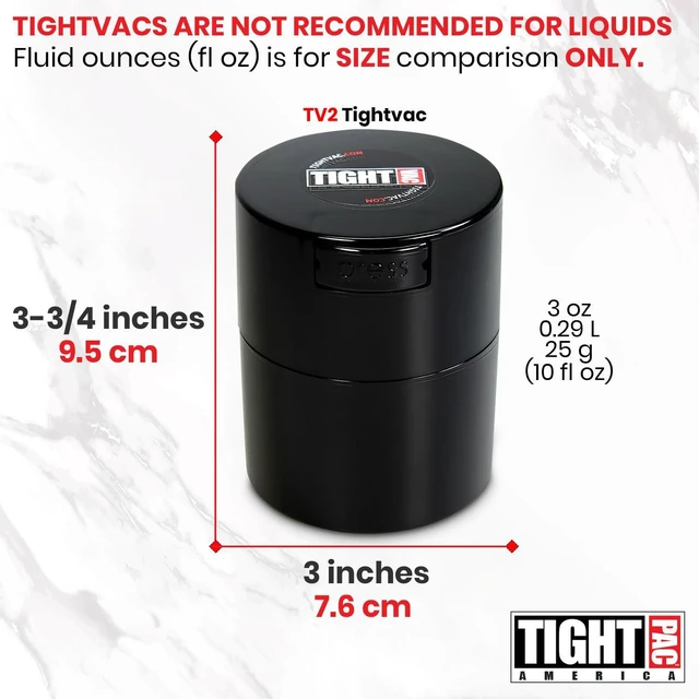 Alt view image 7 of 7 - 1/2 to 3 Ounces Airtight Herb Storage Container - Patented Vacuum Seal, Storage for Herbs, Coffee, Tea, Spices, Dry Goods - Small Odor Resistant Container, Black
