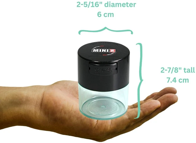 Alt view image 3 of 7 - Portable Vacuum Sealed Airtight Container, Black/Clear | Vacuum Seal Container for Coffee, Tea, Herbs & Spices, Airtight, Portable, Travel-Ready, 10-30g