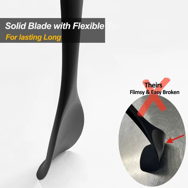 Alt view image 7 of 7 - Silicone Spatula Spoon Set, 11 IN, Black, Spoonulas Heat Resistant | 600°F, BPA-Free -Seamless, Dishwasher Safe - for Nonstick Cookware, Flexible Scraper for Kitchen Baking Mixing Scraping
