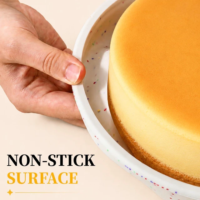 Alt view image 3 of 7 - 6 Inch Round Cake Pan Set, 3 Pack Silicone Mold with Metal Frame | Great for Multiple Cake Creations, Cheesecake, Desserts and Everyday Baking with Easy Cleanup