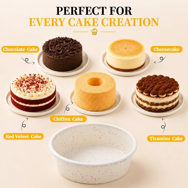 Alt view image 6 of 7 - 6 Inch Round Cake Pan Set, 3 Pack Silicone Mold with Metal Frame | Great for Multiple Cake Creations, Cheesecake, Desserts and Everyday Baking with Easy Cleanup