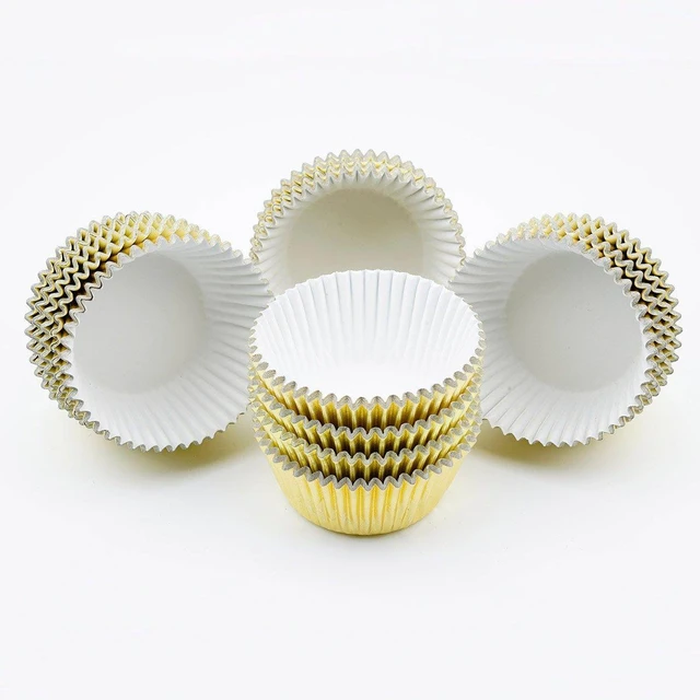 Alt view image 2 of 5 - Gold Foil Mini Cupcake Liners Small Muffin Baking Cups 300-Count | Heavy-Duty, Easy Release & Non-Stick, Mini Metallic Foil Baking Cups Sturdy Enough, Small Cupcake Wrappers for Party