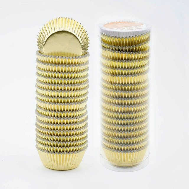 Alt view image 4 of 5 - Gold Foil Mini Cupcake Liners Small Muffin Baking Cups 300-Count | Heavy-Duty, Easy Release & Non-Stick, Mini Metallic Foil Baking Cups Sturdy Enough, Small Cupcake Wrappers for Party