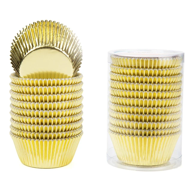 Alt view image 2 of 7 - Standard Gold Foil Cupcake Liners Paper Baking Cups 200-Count | Muffin Liners With Style, Golden Metallic Foil Cupcake Wrappers Sturdy Enough, Vibrant Colors and Won't Fade When Baked