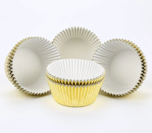 Alt view image 4 of 7 - Standard Gold Foil Cupcake Liners Paper Baking Cups 200-Count | Muffin Liners With Style, Golden Metallic Foil Cupcake Wrappers Sturdy Enough, Vibrant Colors and Won't Fade When Baked