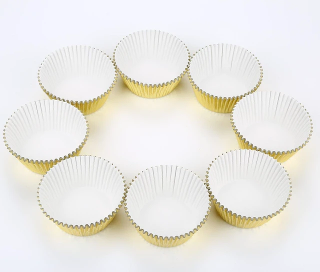 Alt view image 6 of 7 - Standard Gold Foil Cupcake Liners Paper Baking Cups 200-Count | Muffin Liners With Style, Golden Metallic Foil Cupcake Wrappers Sturdy Enough, Vibrant Colors and Won't Fade When Baked