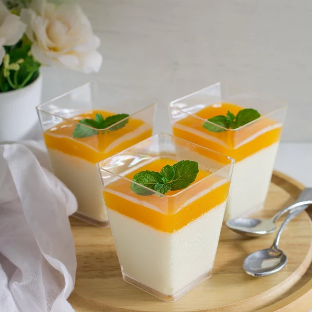 Alt view image 5 of 7 - 50 Pack 5 oz Plastic Dessert Cups with Lids and Spoons, Yogurt Parfait Appetizer Cup for Party, Clear Mini Dessert Shooter for Pudding Fruit Trifle Ice Cream