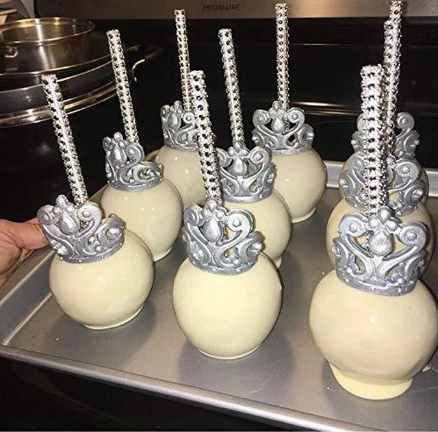 Alt view image 5 of 6 - 24-Pack Bling Candy Apple Sticks and Bags, Clear Caramel Apple Kit, Silver | Candy Apple Wrapping Kit, Glass Wrapper, Rhinestone Bamboo Sticks, Glitter Ribbons, for Halloween, Chrispies Treat Supplies