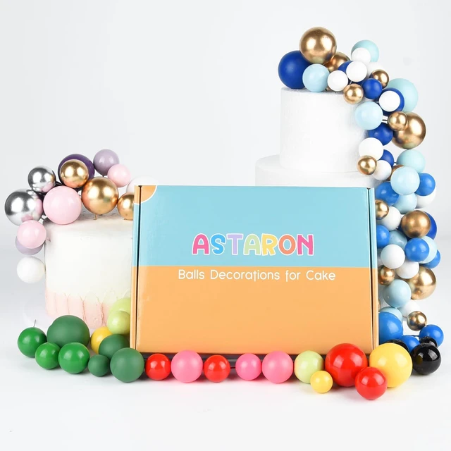 Alt view image 7 of 7 - 50 Pcs Ball Cake Topper Sticks Mini Balloons for Cake Decoration | Blue White Balls for Cake decorFoam Balls Cake DecorationsSnowflake Party Cake DecorBirthday Cake ToppersCup Cake Toppers