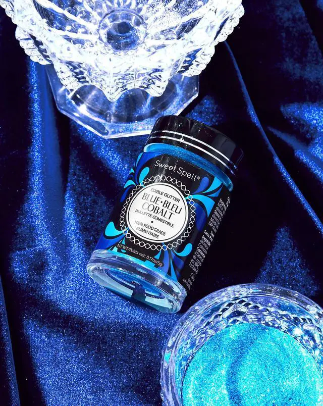 Alt view image 2 of 6 - Blue Edible Glitter for Drinks, Cocktails, Cakes, Food Grade | 15g, 100% Edible, Vegan, Gluten-Free, Halal, Cupcakes, Cookies, Champagne, Mocktails, Christmas, Valentine's