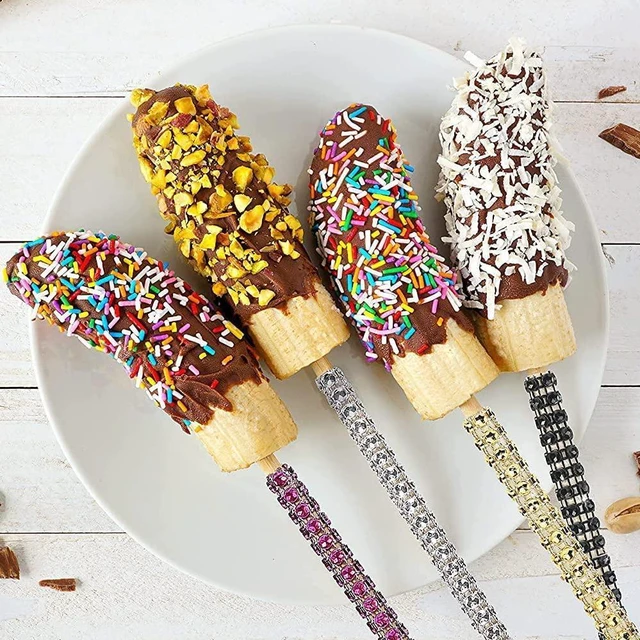 Alt view image 7 of 7 - 26+24PCS bling candy apple sticks set,Including24PCS 6-Inch Rhinestone Apple Bamboo Stick24PCS Bags a pair of Scissors a roll of Ribbon