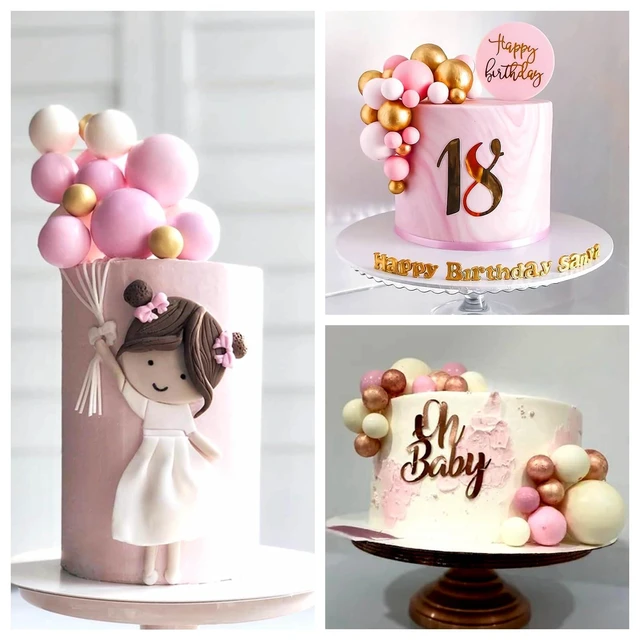 Alt view image 5 of 7 - 32 Pcs Foam Balls Cake Topper Decorations for Party Cake Decorating | Rose Gold BallsMini Balloons Cake SticksCake Topper BallsBirthday Cake DecorationCup Cake Decor, Party Cake Decoration