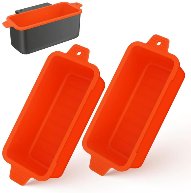 Main image of 2 PCS Silicone Grease Cup Liners for Blackstone 36 28 22 17 Inch Griddle,Reusable Grease Catcher Cup Liner Grill Grease Tray,Durable Drip Pans Blackstone Griddle Accessories,Orange