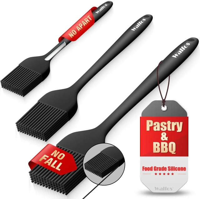 Main image of 3 Size Basting Brush, 600°F High Heat Resistant Silicone Pastry Brushes for BBQ, Baking, Kitchen Cooking, Desserts- BPA Free&Dishwasher Safe