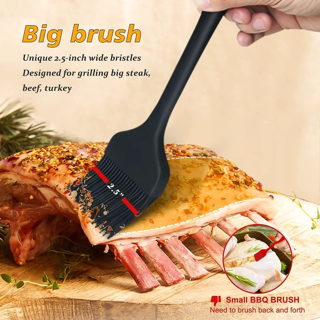 Alt view image 4 of 7 - 3 Size Basting Brush, 600°F High Heat Resistant Silicone Pastry Brushes for BBQ, Baking, Kitchen Cooking, Desserts- BPA Free&Dishwasher Safe