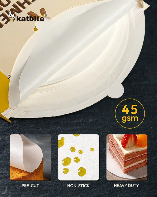 Alt view image 2 of 7 - 7 Inch Round Parchment Paper, 200Pcs Parchment Rounds, Heavy Duty & Non-stick for Cake Baking, Air Fryer Liners, Patty Paper