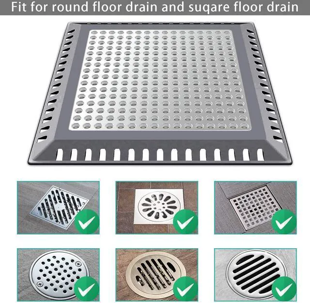 Alt view image 6 of 6 - Shower Drain Hair Catcher/Drain Protector/Shower Drain Cover | Stainless Steel and Silicone Hair Trap for Bathroom Floor Drain
