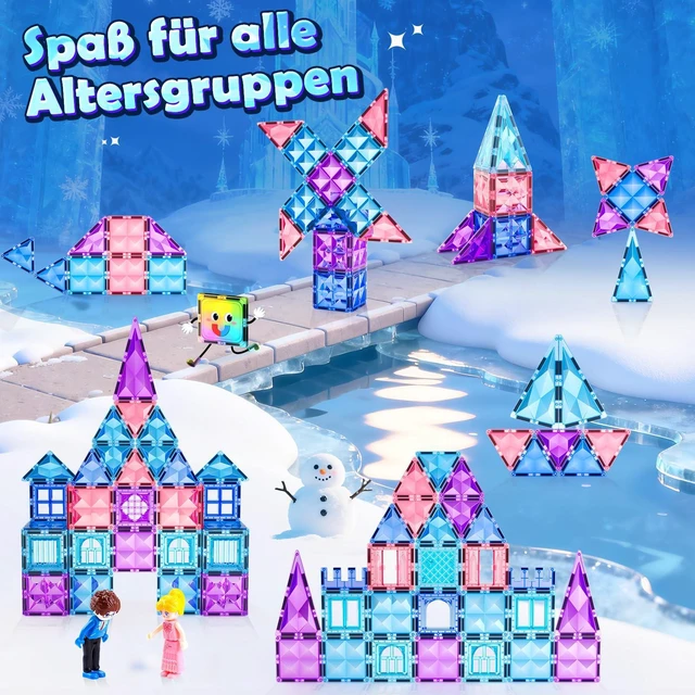 Alt view image 4 of 6 - Diamond Magnetic Building Blocks for Kids - Princess Castle Magnetic Tiles Toys for 3-8 Year Old Girls & Boys - 3 4 5 6 Year Old Girl Birthday Xmas Gifts - Educational Toys for Creative Play