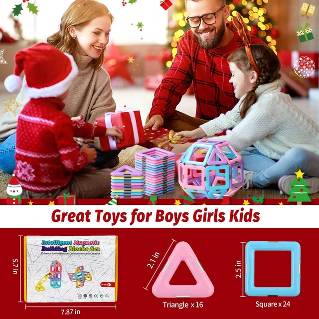 Alt view image 6 of 7 - Magnetic Tiles Toys for 3 4 5 6 7 8+ Year Old Girls Boys Toddlers | Magnetic Blocks Building Macaron Castle Set for Creativity Educational Toys for Kids Age 3-6 Christmas Birthday Gifts