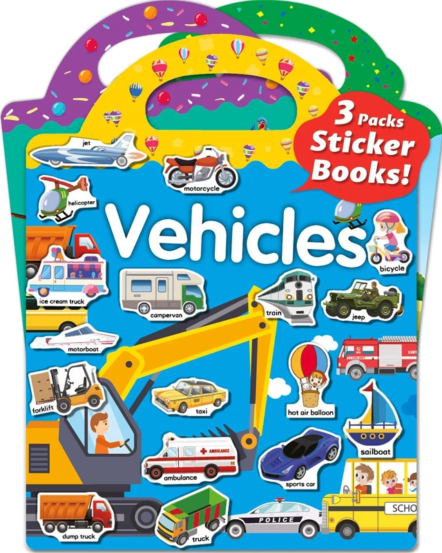 Main image of Reusable Sticker Book for Toddlers, Stickers for Kids, Toddler Toy | Toddler Craft Activities, Toddler Travel Toys, Boy Girl Birthday Gifts, Airplane Travel & Road Trip Essentials Kids