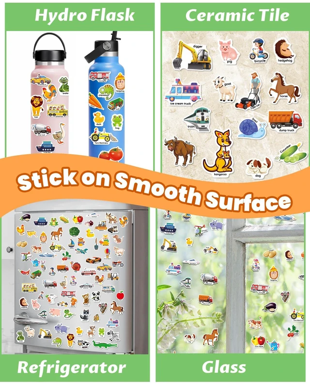 Alt view image 4 of 6 - Reusable Sticker Book for Toddlers, Stickers for Kids, Toddler Toy | Toddler Craft Activities, Toddler Travel Toys, Boy Girl Birthday Gifts, Airplane Travel & Road Trip Essentials Kids