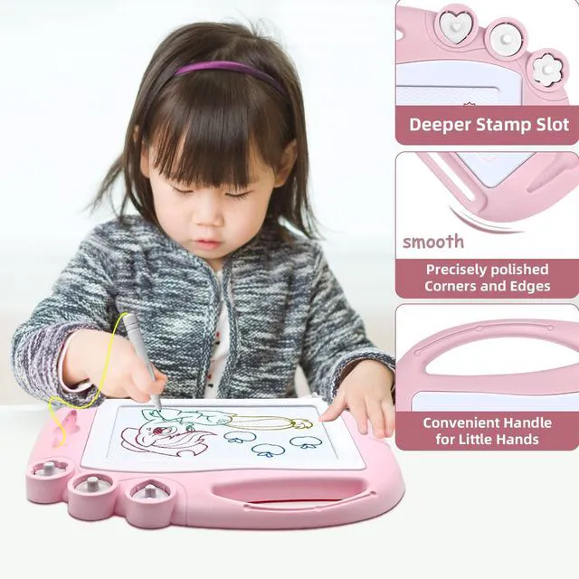 Alt view image 2 of 7 - Magnetic Drawing Board Toddler Toys for Girl Gifts, Erasable Doodle Sketching Writing Pad Travel Games for Kids in Car, Early Education Learning Skill Development Toys for Toddlers