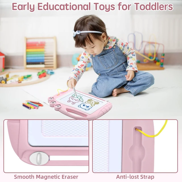 Alt view image 3 of 7 - Magnetic Drawing Board Toddler Toys for Girl Gifts, Erasable Doodle Sketching Writing Pad Travel Games for Kids in Car, Early Education Learning Skill Development Toys for Toddlers