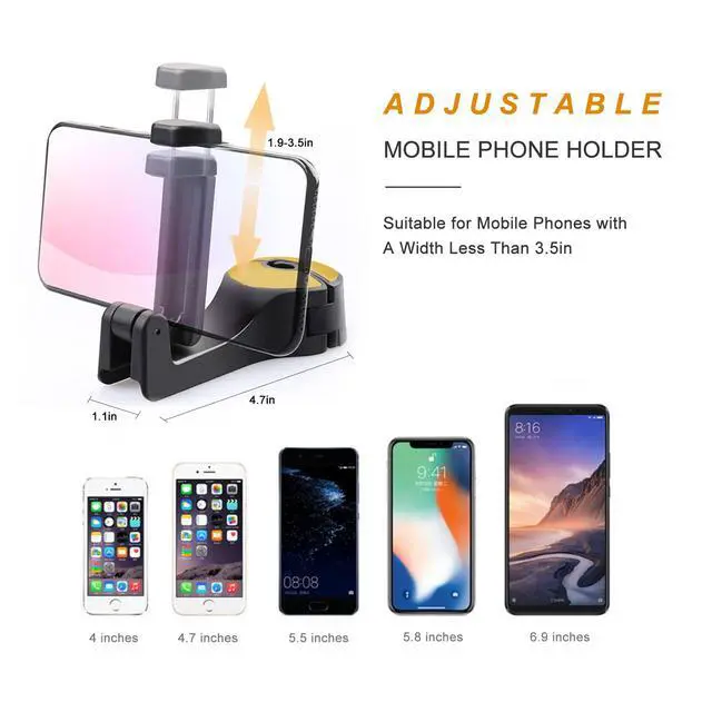 Alt view image 4 of 6 - Car Headrest Hidden Hook with Phone Holder, Universal 360 Rotation, Gold, 2 Pack