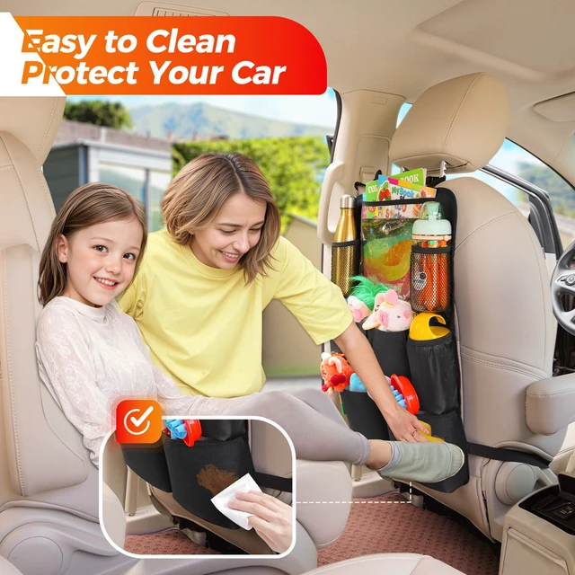 Alt view image 3 of 7 - Car Organizers and Storage, Upgraded Car Seat Organizer with 11-inch Touch Screen Tablet Holder, Backseat Car Organizer with 8 Pockets, Car Seat Protector Road Trip Essentials for Kids