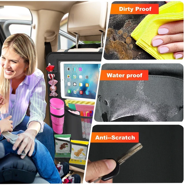 Alt view image 3 of 7 - 2 Pack Car Backseat Organizer Car Seat Organizer Back Seat Protector | Car Organizer Back Seat with 11" Tablet Holder, 10 Storage Pockets Car Seat Protectors for Kids Toddlers, Travel Accessories