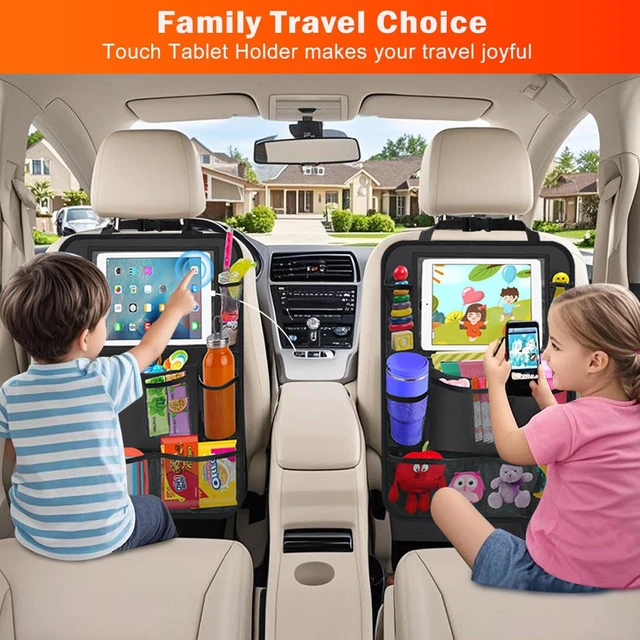 Alt view image 5 of 7 - 2 Pack Car Backseat Organizer Car Seat Organizer Back Seat Protector | Car Organizer Back Seat with 11" Tablet Holder, 10 Storage Pockets Car Seat Protectors for Kids Toddlers, Travel Accessories