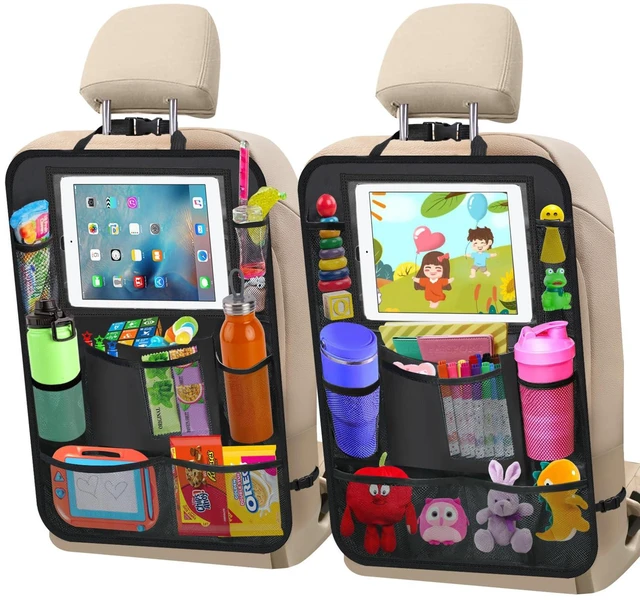 Main image of 2 Pack Car Backseat Organizer, Car Seat Organizer Kick Mats Back Seat Protector with 11" Tablet Holder, Car Storage Organizer for Kids,10 Storage Pockets Travel Accessories