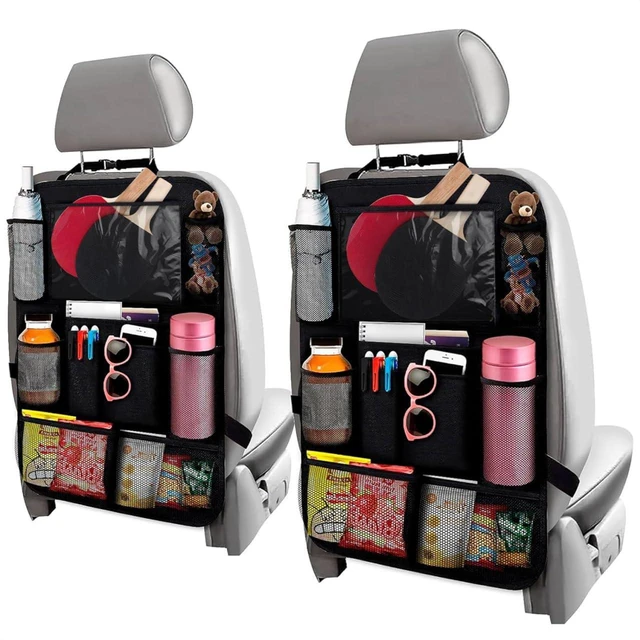 Main image of 2 Pcs Hanging Seat Organizer for Backseat with 9 Large Pockets | Back Seat Car Organizer 2 Pack, ", Clear Tablet Slot, Adjustable Straps, Water-Resistant Polyester, Tool-Free Install