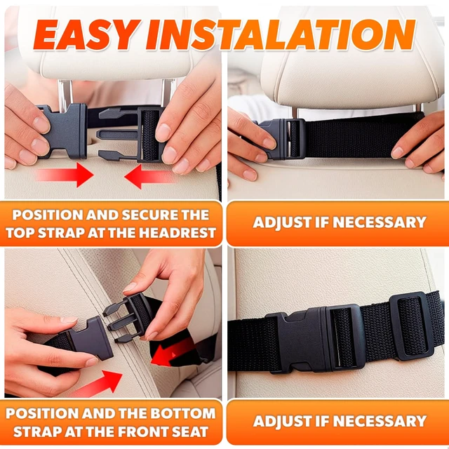 Alt view image 5 of 7 - 2 Pcs Hanging Seat Organizer for Backseat with 9 Large Pockets | Back Seat Car Organizer 2 Pack, ", Clear Tablet Slot, Adjustable Straps, Water-Resistant Polyester, Tool-Free Install