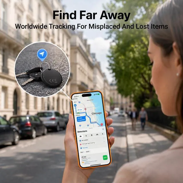 Alt view image 2 of 7 - Air Tracker Tags 2 Pack with Cases, Item Finder, Works with Apple Find My (iOS Only)