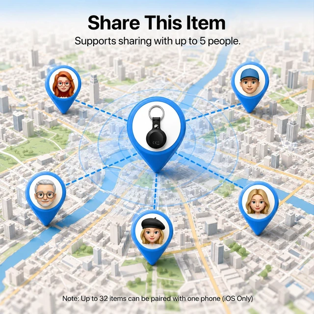 Alt view image 6 of 7 - Air Tracker Tags 2 Pack with Cases, Item Finder, Works with Apple Find My (iOS Only)