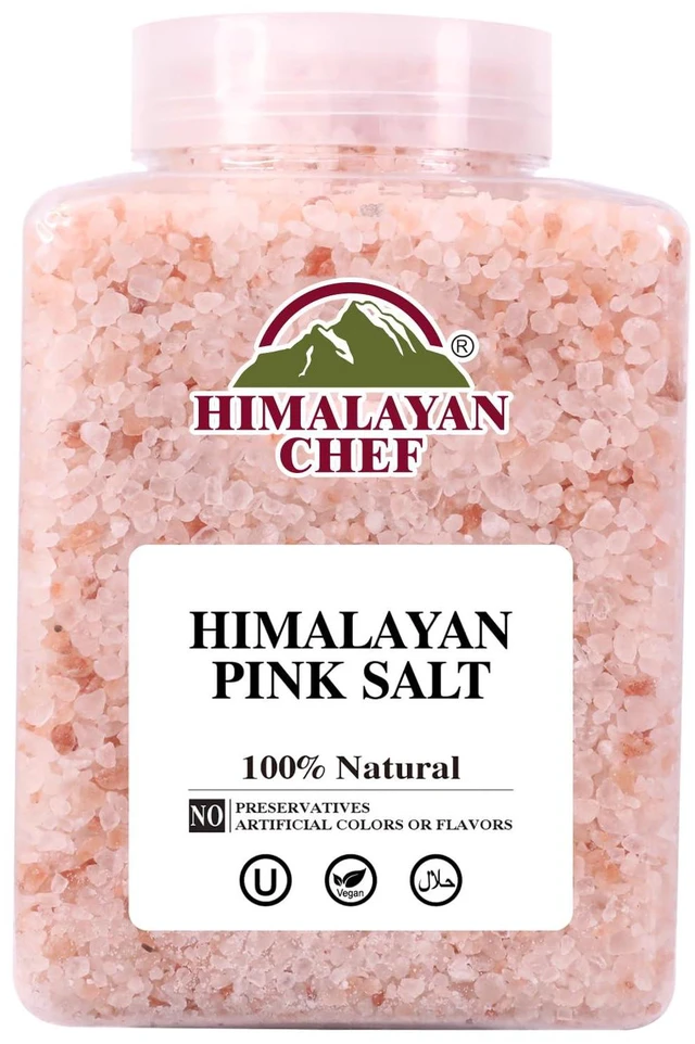 Main image of Pink Salt Coarse Grain, 5 lbs Plastic Jar - Pure, , , Mineral-Rich, Ideal for Grinder Refills, Cooking, Seasoning