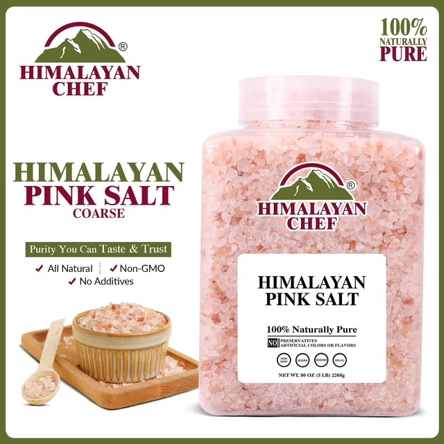 Alt view image 3 of 7 - Pink Salt Coarse Grain, 5 lbs Plastic Jar - Pure, , , Mineral-Rich, Ideal for Grinder Refills, Cooking, Seasoning