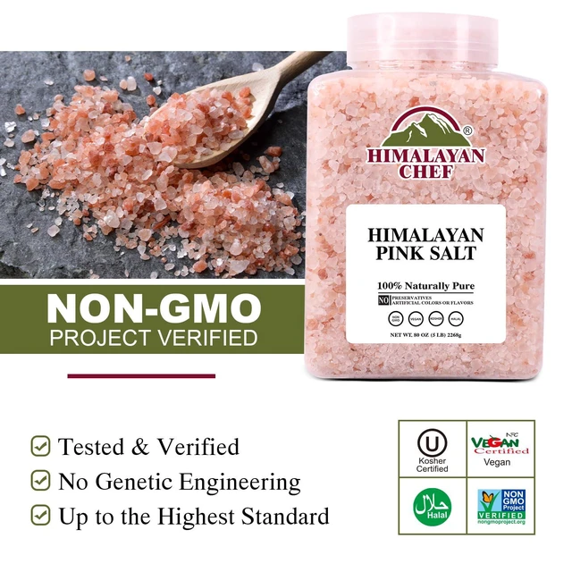 Alt view image 4 of 7 - Pink Salt Coarse Grain, 5 lbs Plastic Jar - Pure, , , Mineral-Rich, Ideal for Grinder Refills, Cooking, Seasoning