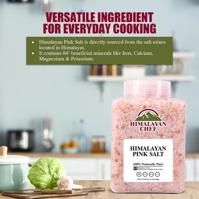 Alt view image 7 of 7 - Pink Salt Coarse Grain, 5 lbs Plastic Jar - Pure, , , Mineral-Rich, Ideal for Grinder Refills, Cooking, Seasoning