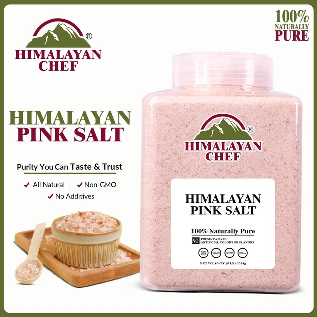 Alt view image 2 of 7 - Chef Pink Salt Fine Grain, 5 lbs Plastic Jar - Pure, Natural, , Non-GMO, Mineral-Rich, for Cooking, Seasoning, Baking, Table Use